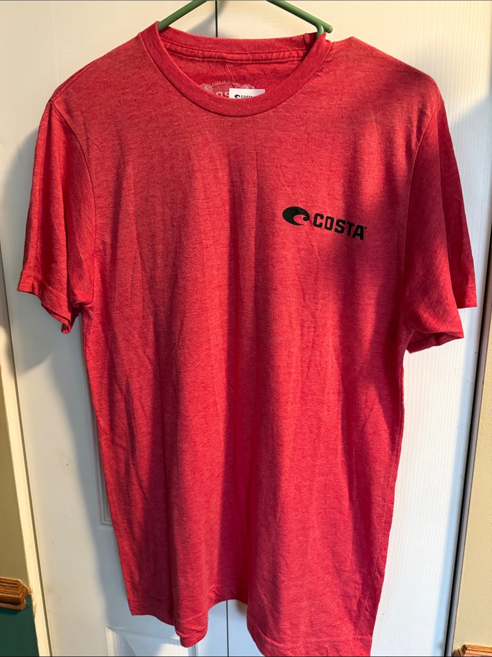 Costa Short Sleeve Crewneck Tee in Red with Black Logo